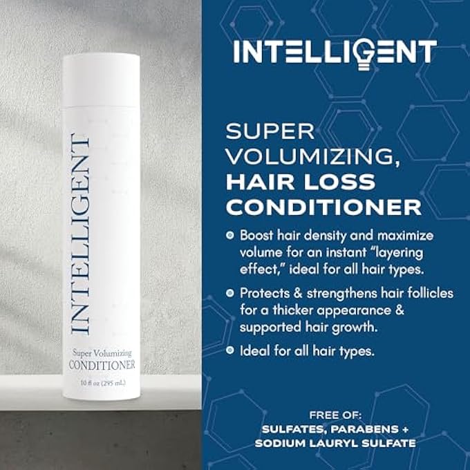 INTELLIGENT SUPER VOLUMIZING HAIR LOSS CONDITIONER - STRENGTHENS WEAKENED HAIR AND MAXIMIZES VOLUME | ALL HAIR TYPES FOR MEN AND WOMEN | 10 FL OZ (290 ML) - Image 3